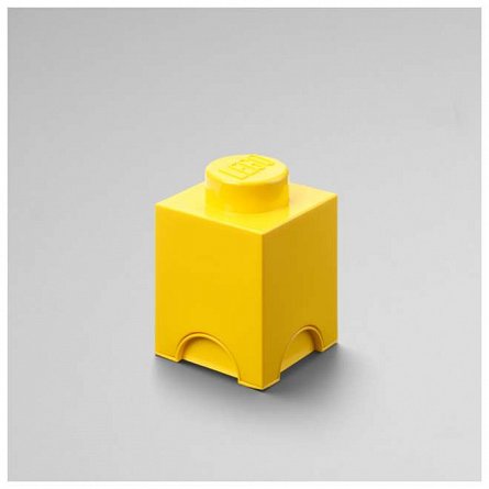 Cutie depozitare LEGO patrata, 1x1, galben