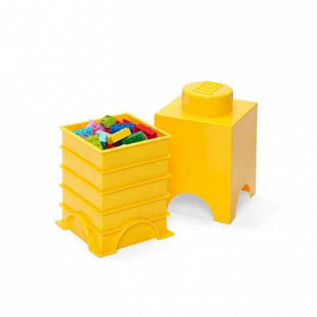Cutie depozitare LEGO patrata, 1x1, galben