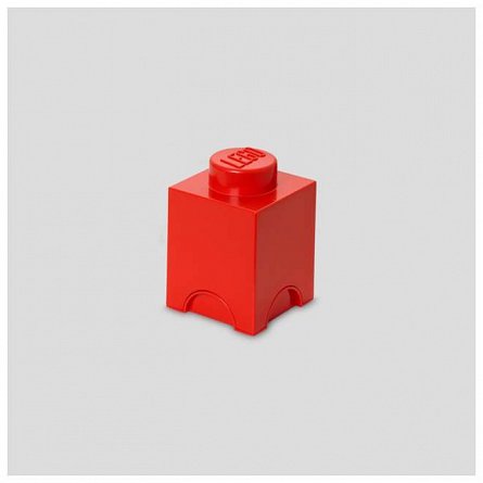 Cutie depozitare LEGO patrata, 1x1, rosu