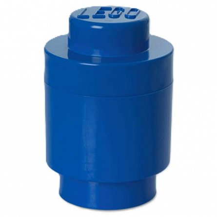 Cutie depozitare LEGO rotunda, 1x1, albastru