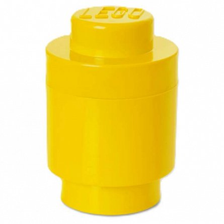 Cutie depozitare LEGO rotunda, 1x1, galben