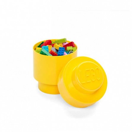 Cutie depozitare LEGO rotunda, 1x1, galben