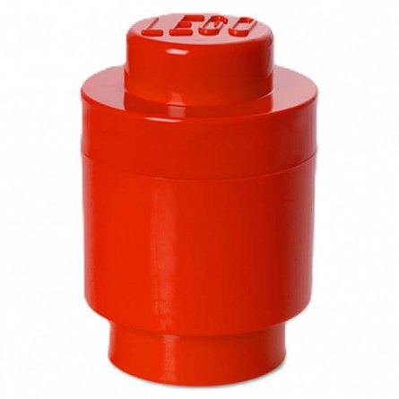 Cutie depozitare LEGO rotunda, 1x1, rosu