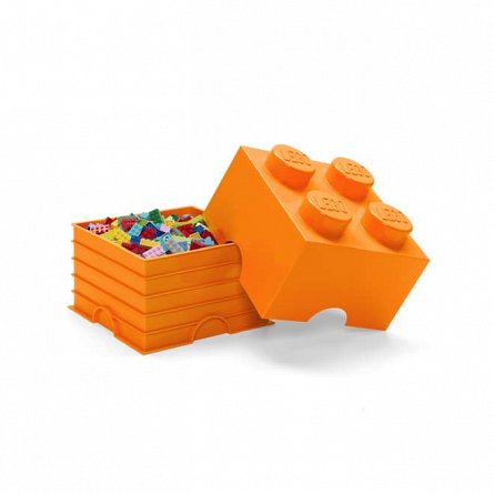 Cutie depozitare LEGO, 2x2, portocaliu