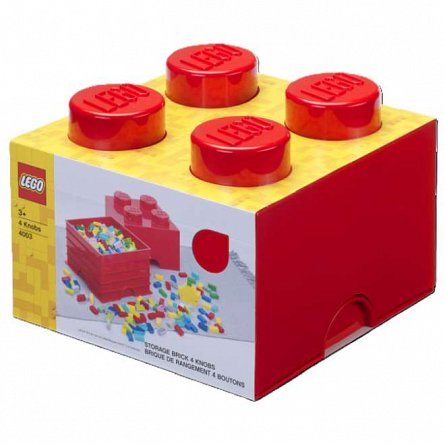 Cutie depozitare LEGO, 2x2, rosu