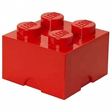 Cutie depozitare LEGO, 2x2, rosu