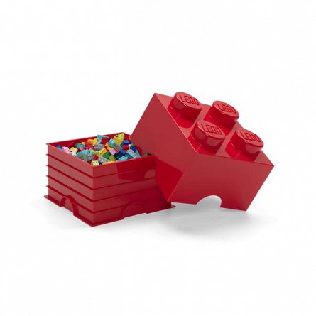 Cutie depozitare LEGO, 2x2, rosu