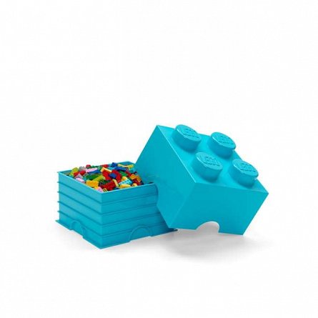 Cutie depozitare LEGO, 2x2, albastru turcoaz