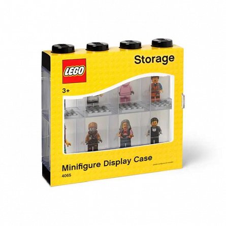 Cutie display minifigurine LEGO, 8 spatii, negru