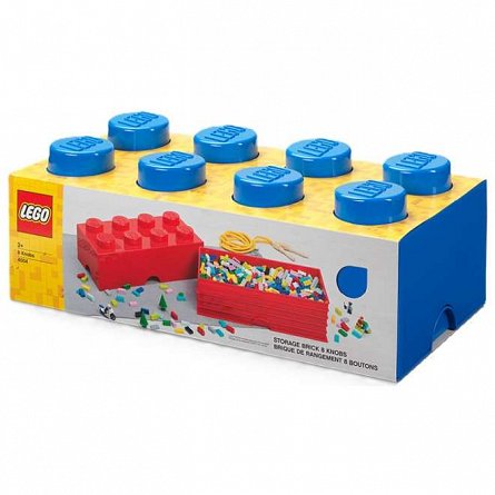 Cutie depozitare LEGO, 2x4, albastru inchis