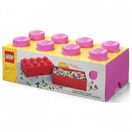 Cutie depozitare LEGO, 2x4, roz inchis