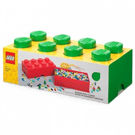 Cutie depozitare LEGO, 2x4, verde inchis