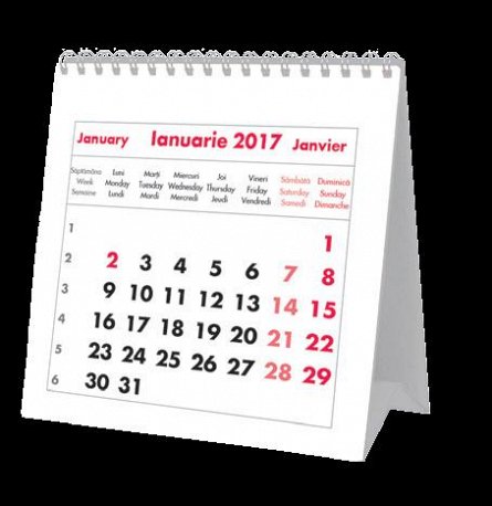 Calendar birou MINI,Triptic,12f,2017