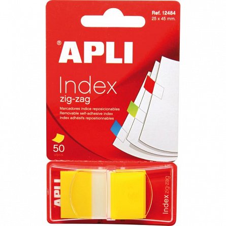 Index adeziv Apli, 25 x 45 mm, 50 file, galben