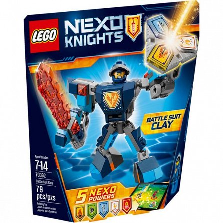 Lego-Nexo Knights,Clay,costum de lupta