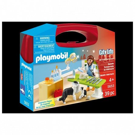 Playmobil City Life - In vizita la veterinar, set portabil