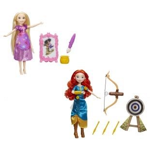 Papusa Disney,Princess,Merida/Rapunzel,cu accesorii
