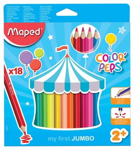 Creioane colorate,18b/set,Jumbo,Maped
