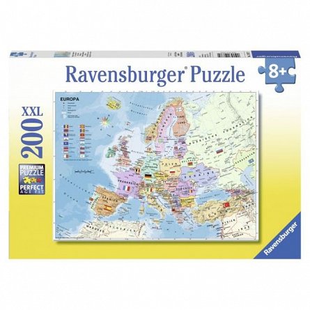 Puzzle Ravensburger - Harta politica a Europei, 200 piese