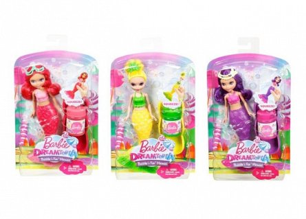 Papusa Barbie,Dreamtopia,mica sirena cu baloane de sapun