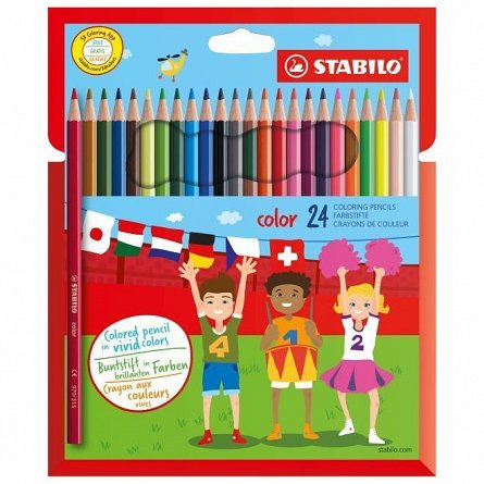 Creioane colorate,24bucati,Stabilo Color