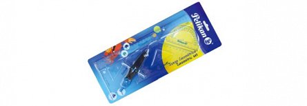 Set geometrie Pelikan, 5 piese compas, rigla, 2 echere, raportor