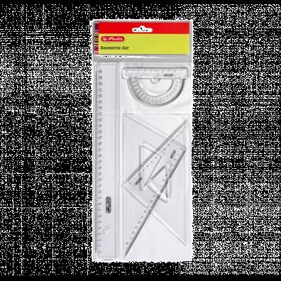 Set geometrie Herlitz, 4 piese rigla, raportor, 2 echere