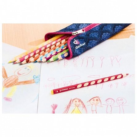 Creion colorat Stabilo EASYcolors, pentru dreptaci, orange