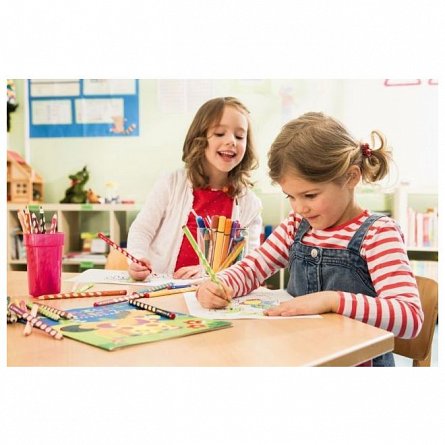 Creion colorat Stabilo EASYcolors, pentru dreptaci, roz pal