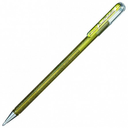 Roller Pentel Hybrid Dual Metallic, 1 mm, auriu cu glitter