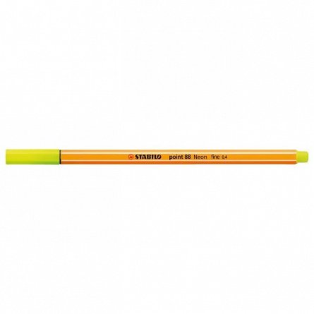 Liner Stabilo Point 88, 0.4mm, galben neon