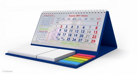 Calendar birou vertical,notite repoz,Triptic,2018