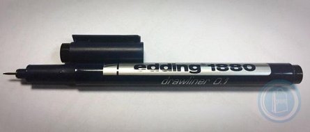 Liner Edding 1880,desen tehnic,vf.0.1mm,negru