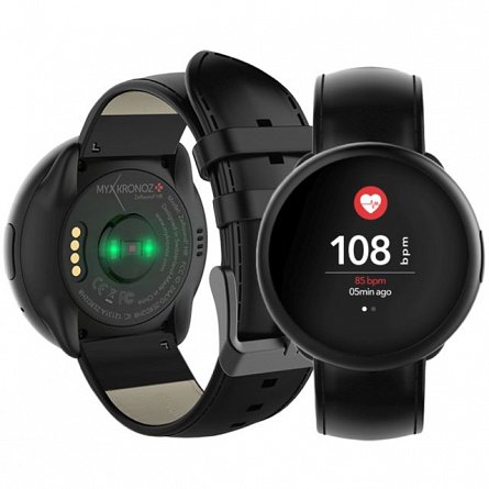 Smartwatch MyKRONOZ ZeRound 2 HR Premium Negru, Piele