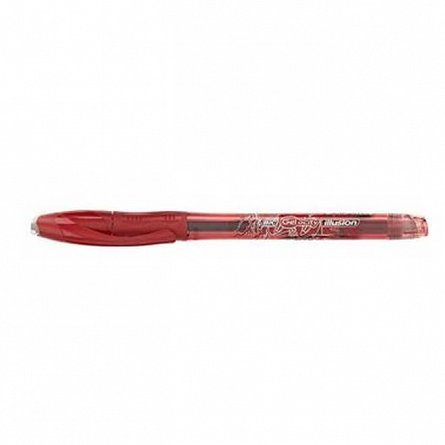 Roller BIC Gelocity Illusion, cu radiera, 0.7 mm, rosu