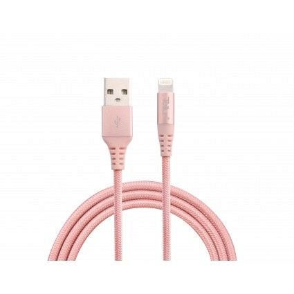 Cablu de date Lightning MFI, Tellur Kevlar, 1M, rose