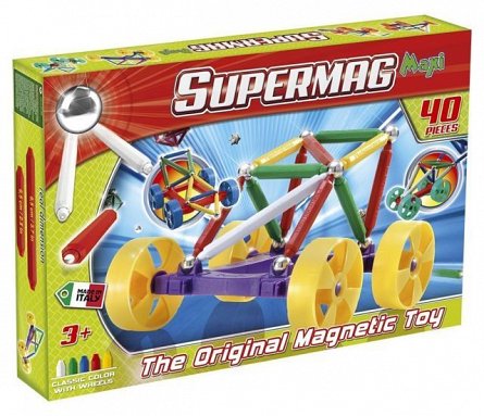Supermag,Maxi,Wheels-Set constructie,magnetic,40pcs,+3Y