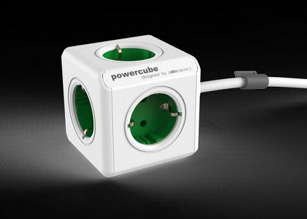Priza compacta PowerCube Extended 1.5m, verde
