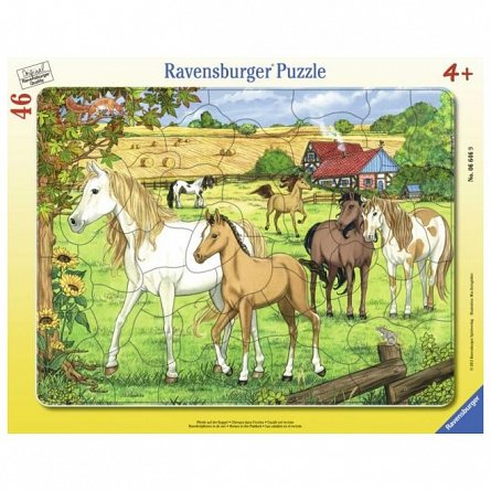 Puzzle Ravensburger - Cai la ferma, 46 piese
