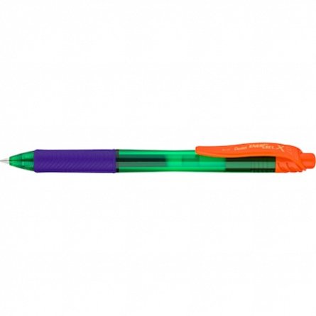 Roller Pentel Energel-X BL107 Crazy Mix, cu mecanism, 0.7 mm, negru, corp verde