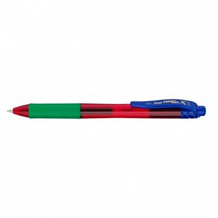 Roller Pentel Energel-X BL107 Crazy Mix, cu mecanism, 0.7 mm, negru, corp rosu