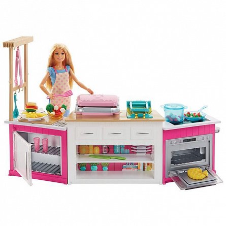 Barbie,set cu mobila de bucatarie