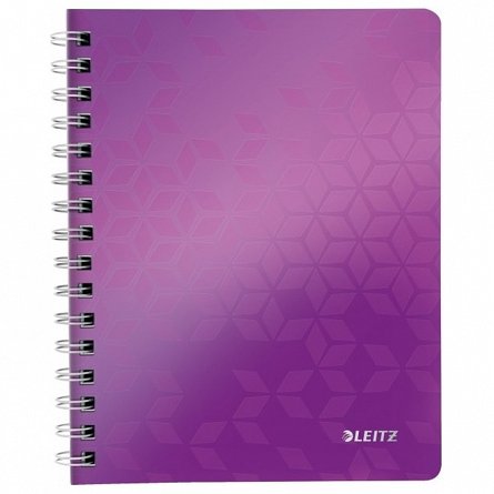 Caiet cu spira A5, PP, matematica, mov, Leitz