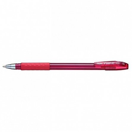 Pix Pentel BX487 IFeel-It!, 0.7 mm, rosu, corp transparent