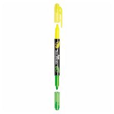 Textmarker Pentel Twin Checker, varf tesit, verde plus galben