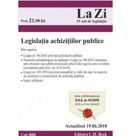 LEGISLATIA ACHIZITIILOR PUBLICE (666) 19-IUN-2018