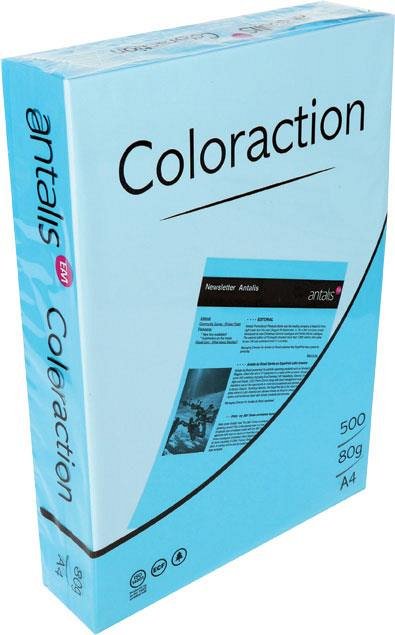 Hartie color pentru copiator, A4, 80 g/mp, coala, albastru inchis, Coloraction