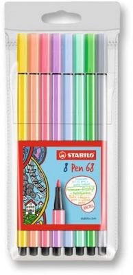 Marker Stabilo Pen 68,1mm,8 culori/set,pastelate