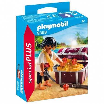 Playmobil-Figurina pirat cu comoara