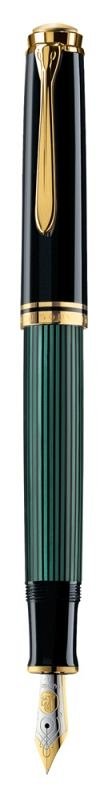 Stilou Pelikan Souveran M600, penita M aur 14K, acc.placate aur, negru-verde, cutie fold